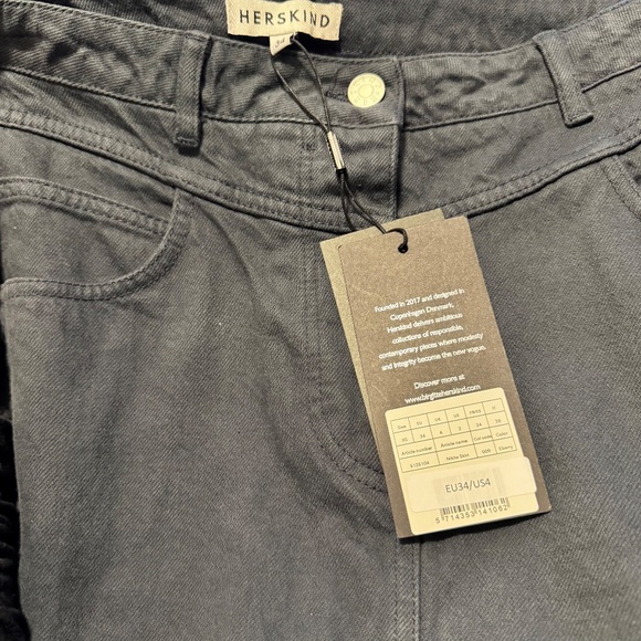 NWT Herskind Nikita Skirt Denim Long Straight Back Slit Size XS (2-4) Ebony Blue - Picture 4 of 11